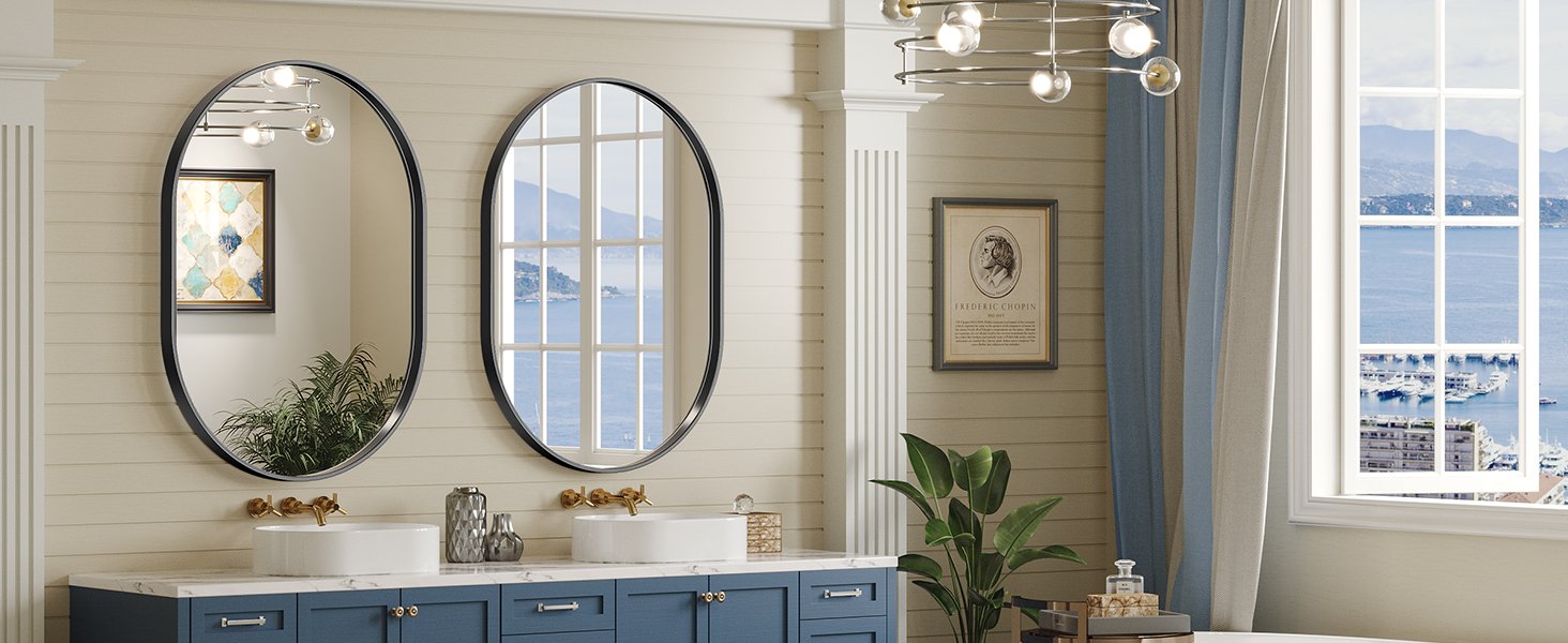 Black Bathroom Vanity Mirror