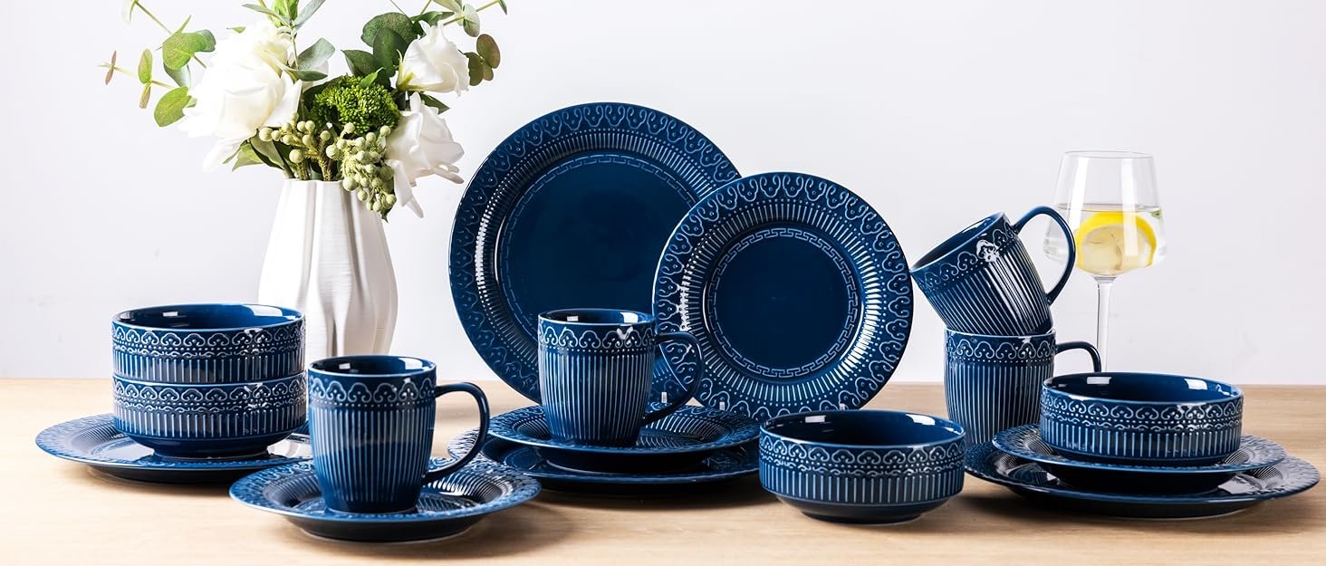 blue dinnerware sets