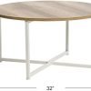 Household Essentials Coffee Table, Coastal Oak, Distressed White
