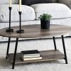 Household Essentials Coffee Table, Coastal Oak, Distressed White