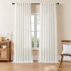 Linen Curtains for Living Room,Semi-Sheer Curtains 108 Inches Long,Living Room Curtains 2 Panel Sets,White Curtains Pinch Pleated Curtains & Drapes(W52 x L108 Inch, Off-White)