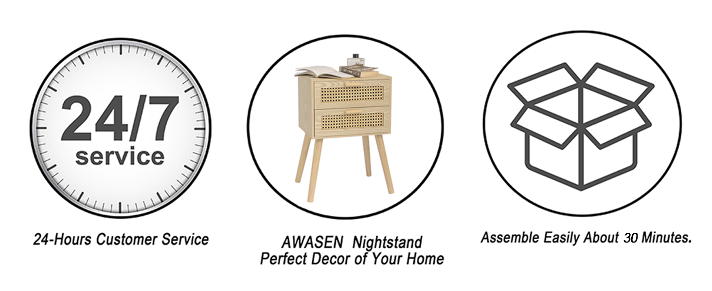 rattan bedside tables