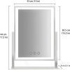 Lighted Makeup Mirror, Hollywood Vanity Mirror with Lights, Three Color Lighting Modes, and 5X Magnification Mirror, Smart Touch Control, 360°Rotation (15.2in. White)