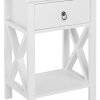 White bedside table, small bedside table with drawers and shelves, farmhouse bedside table bedroom, coffee table, bedside table, white side table with rustic handles, suitable for small spaces, dormitories, children's room, living room