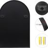 Arched Wall Mirror 20x30 Inch, Black Arch-top Bathroom Vanity Wall Mounted Mirror, Bedroom Modern Black Metal Framed Mirror