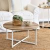 Household Essentials Coffee Table, Coastal Oak, Distressed White