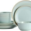 51w9qDckhwL._AC_SL1500 Melamine Dinnerware Sets, Plates and Bowls Sets 12 Pcs, Melamine Plates, Dish Set for 4, Unbreakable Dinnerware Set for Party, BPA Free, Suitable Indoors and Outdoors (Mint Green)