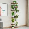 61-2rwv0R8L._AC_SL1000 Plant Stand, Multiple Flower Pot Holder Shelf, Wood and Metal Tall Plant Display Rack Storage Organizer for Indoor, Outdoor, Garden, Patio, Balcony(8 Tier 9 Potted)