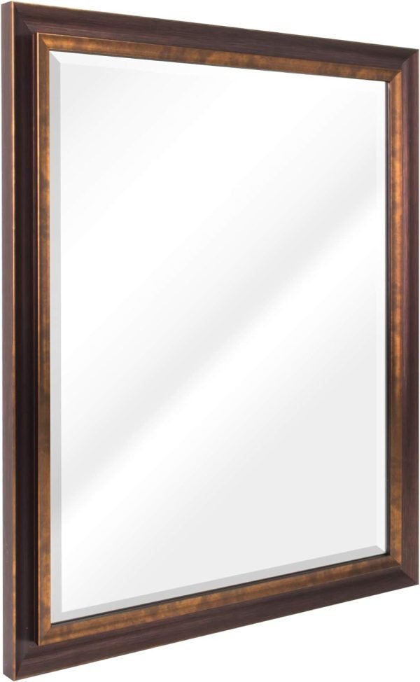 Bronze Copper Oil Rubbed Framed Wall Mirror, Vanity Mirror, Bathroom Mirrors, Rectangle Mirrors, Living Room Mirrors - 26" x 32"