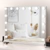 Hollywood Vanity Mirror with 9 Dimmable Bulbs Lights, Three Color Lighting Modes, and 5X Magnification, Smart Touch Control, 360°Rotation (White,Gift Box)