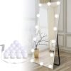 61FrclFXQ3L._AC_SL1500 Hollywood Style Led Vanity Mirror Lights Kit - Vanity Lights Have 10 Dimmable Light Bulbs for Makeup Dressing Table and Power Supply Plug in Lighting Fixture Strip, White (No Mirror Included)