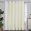 Linen Textured 100% Blackout Curtain 100x96 Inch Extra Wide Patio Sliding Door Curtain Solid Thermal Insulated Room Curtain for Bedroom, Living Room (1 Panel, White)