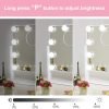 Makeup Vanity Mirror with Lights, 10X Magnification Hollywood Lighted Mirror with 9 Dimmer Led Bulbs, Plug in Light-up Beauty Mirror, Touch Screen Lighted Table Set Mirror, 360°Rotation(White)