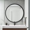 Arched Wall Mirror 20x30 Inch, Black Arch-top Bathroom Vanity Wall Mounted Mirror, Bedroom Modern Black Metal Framed Mirror