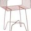 61PiahVb5_L._AC_SL1000 Modern Industrial Side Table with Storage Shelf, 2-Tier Metal Minimal End Table, Metallic Caged Grid - Accent Furniture for Living Room, Bedroom, Office, Dorm, Concerto Collection, Satin