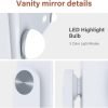 Hollywood Vanity Mirror with Lights, Vanity Makeup Mirror with 9 LED Bulbs, 3 Color Lighting Modes, U-Shaped Bracket, Smart Touch Control