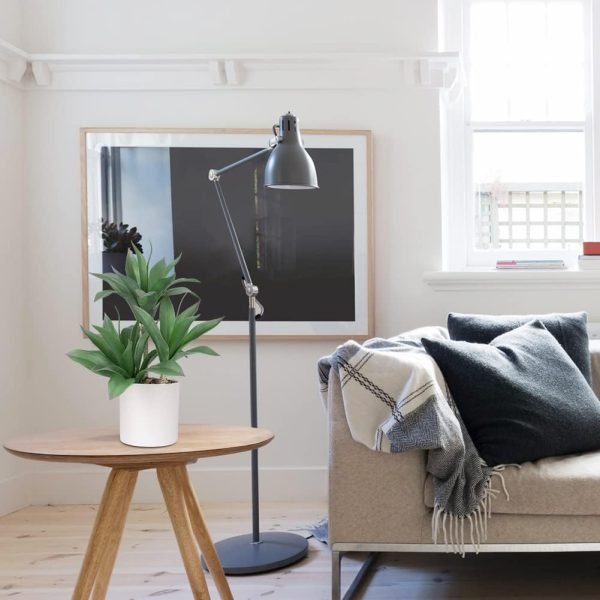 61RFJ77TiXL._AC_SL1001 Large Artificial Succulent Plants Fake Three-Head Agave Succulent Plant Potted 15" Faux Plant in White Pot Succulent Aloe Plant Indoor for Desk Modern Home Office Living Room Table Shelf Decor