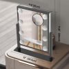 Hollywood Vanity Mirror with Lights 8 Dimmable Bulbs, 3 Color Light, Touch Control, LED Lighted Makeup Mirrors for Dorm, Detachable 10X Magnification Mirror Black