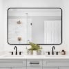 Arched Wall Mirror 20x30 Inch, Black Arch-top Bathroom Vanity Wall Mounted Mirror, Bedroom Modern Black Metal Framed Mirror