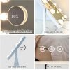 Vanity Mirror with Lights, Hollywood Lighted Makeup Mirror with 9 Dimmable LED Bulbs, 3 Color Lighting Modes, Detachable 10X Magnification, 360°Rotation,White