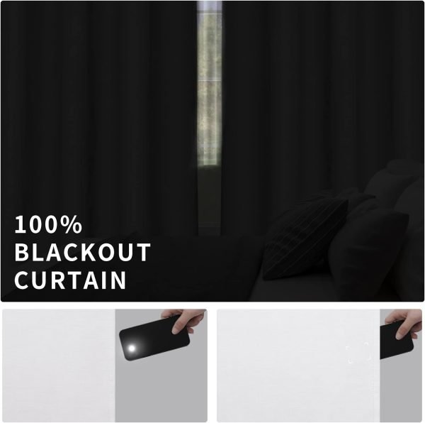 Linen Textured 100% Blackout Curtain 100x96 Inch Extra Wide Patio Sliding Door Curtain Solid Thermal Insulated Room Curtain for Bedroom, Living Room (1 Panel, White)