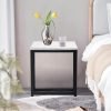 Modern End Table, Square Small Coffee Sofa Side Table with Metal Frame