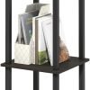 Simplistic Set of 2 End Table, Espresso/Black