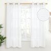 Natural Linen Curtains 63 Inch Length 2 Panels Bronze Grommet Linen Textured Short Window Drapes Light Filtering for Living Room Bedroom, 52 X 63 Inch