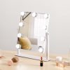 Hollywood Vanity Mirror with 9 Dimmable Bulbs Lights, Three Color Lighting Modes, and 5X Magnification, Smart Touch Control, 360°Rotation (White,Gift Box)