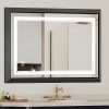 Hollywood Bathroom Mirror 12"*16", Framed Lighted Bathroom Vanity Mirror, Wall Mounted, Dimmable LED Mirror for Bathroom,Gold