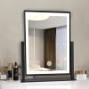 61pK9cj2SvL._AC_SL1500 Vanity Mirror with Lights,16"×14" Makeup Mirror with Light Smart Touch Control Dimmable 3 Modes Lighted LED Mirror 360°Rotation Black