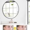 61p_h8ps5UL._AC_SL1500 2024 New HD Eco-Friendly Round Mirror, Metal Framed Bathroom Mirror, Modern Cute Circle Mirror, Wall Mirror for Bathroom, Vanity, Living Room, Easy to Install, Matte Black (24 Inch)