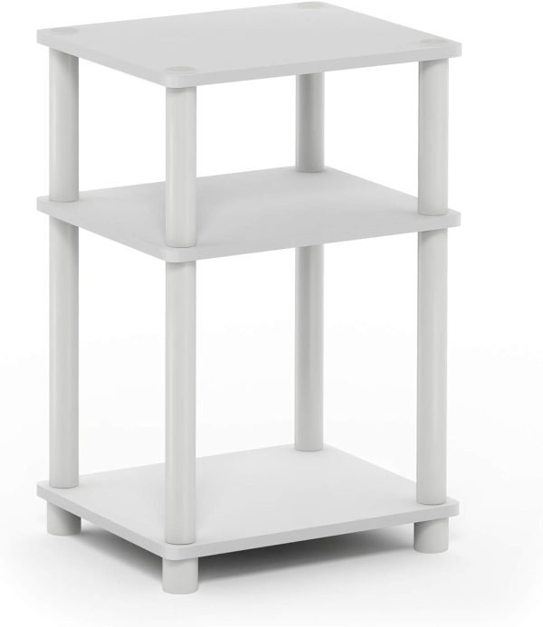 61vjfIQo7LL._AC_SL1500 3-Tier Open Storage Nightstand, 1-Pack, Plastic Poles, Sonoma Oak/White