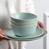 61xGPzcBsQL._AC_SL1500 Melamine Dinnerware Sets, Plates and Bowls Sets 12 Pcs, Melamine Plates, Dish Set for 4, Unbreakable Dinnerware Set for Party, BPA Free, Suitable Indoors and Outdoors (Mint Green)