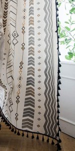 Geometric Semi-Blackout Window Curtains