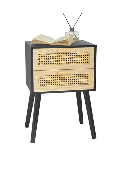 black rattan Nightstand