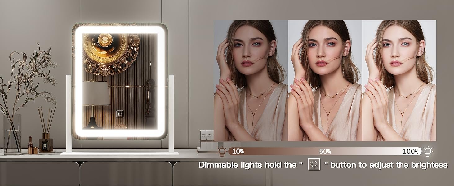 FENNIO Vanity Mirror with Lights LED Lighted Makeup Mirror, Large Makeup Mirrors with Lights