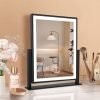 Makeup Mirror with Lights, Fashion Lighted Vanity Mirror with Dimmable Light, Smart Control, Adjustable Warm White/Natural/Daylight, Birthday Wedding Gift, 360°Rotation (Black, 13inch)