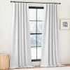 Faux Linen Curtains 90 inches Long for Doorway, Pinch Pleated Thick Room Darkening Window Treatments Noise Reducing Privacy for Living Room/Bedroom, Natural, W34 x L90, 2 Panels