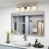 20x30 Silver Bathroom Mirror, Silver Wall Mirror for Vanity, Brushed Metal Framed Rectangle Mirror, Anti-Rust, Brushed Nickel,Shatterproof, Round Corners(Horizontally/Vertically)