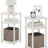 714RrQRWmeL._AC_SL1500 3-Tier Open Storage Nightstand, 1-Pack, Plastic Poles, Sonoma Oak/White