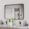 Black Bathroom Mirror for Wall, 24 x 36 Inch Rounded Rectangle Metal Framed Bathroom Wall Vanity Mirror Farmhouse, 1/4-inch Shatterproof Glass | Ultra-Flush Hanging