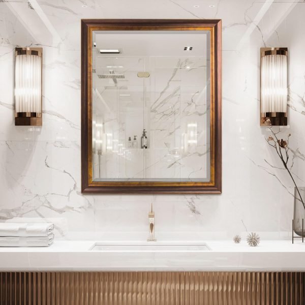 Bronze Copper Oil Rubbed Framed Wall Mirror, Vanity Mirror, Bathroom Mirrors, Rectangle Mirrors, Living Room Mirrors - 26" x 32"