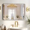 Hollywood Bathroom Mirror 12"*16", Framed Lighted Bathroom Vanity Mirror, Wall Mounted, Dimmable LED Mirror for Bathroom,Gold