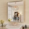 718so5xUnYL._AC_SL1500 22x30 Inch Bronze Bathroom Mirror for Vanity, Brushed Bronze Metal Frame Mirror for Wall, Rounded Rectangle Bronze Frame Mirror with Tempered Glass, Anti-Rust (Horizontal/Vertical)