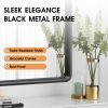 22x30 Inch Black Bathroom Mirror - Metal Frame Rectangle Vanity Mirror for Wall - Ideal for Bathroom, Living Room, Bedroom, and More - Hanging Horizontal or Vertical