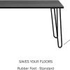 Lavish Home Coffee Table with Hairpin Legs - Modern Industrial Style Home Decor - Woodgrain-Look and Steel Accent Living Room Furniture (Black)