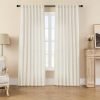 Linen Curtains 2 Panel Set,Light Filtering, Ivory on Linen Curtains 96 Inch Curtains for Living Room, Cream Drapes 96 Inches Long Rod Pocket Back Tab Curtains (96" L x 52" W)