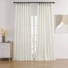 Linen Curtains 2 Panel Set,Light Filtering, Ivory on Linen Curtains 96 Inch Curtains for Living Room, Cream Drapes 96 Inches Long Rod Pocket Back Tab Curtains (96" L x 52" W)