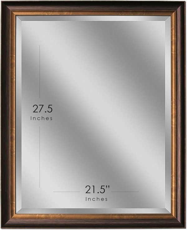Bronze Copper Oil Rubbed Framed Wall Mirror, Vanity Mirror, Bathroom Mirrors, Rectangle Mirrors, Living Room Mirrors - 26" x 32"